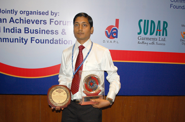 Mr. Mohanty, MD, NTSPL, while receiving the "Rastriya Udyog Ratna Award 2010"